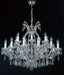 Chrome-plated Maria Theresa chandelier with 25 or 22 lights
