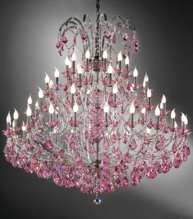 Pink Asfour Crystal Maria Theresa Chandelier