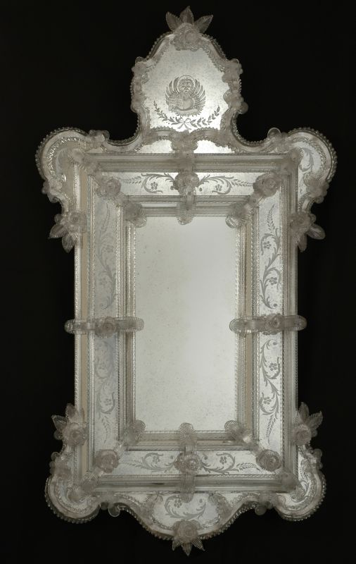 17th Century Venetian Mirror with Floral Detail