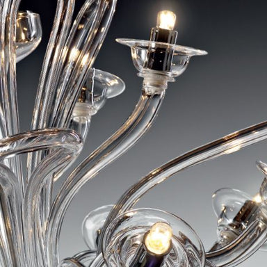 Smoked, clear or white modern Murano chandelier