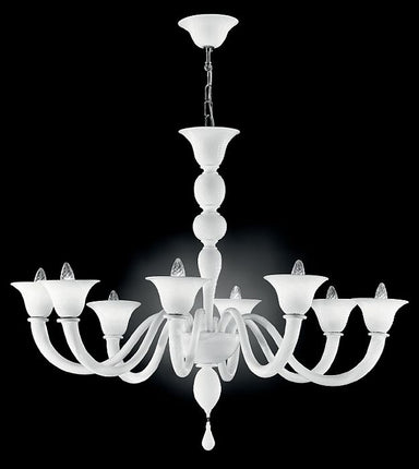 Modern milk white Venetian glass chandelier