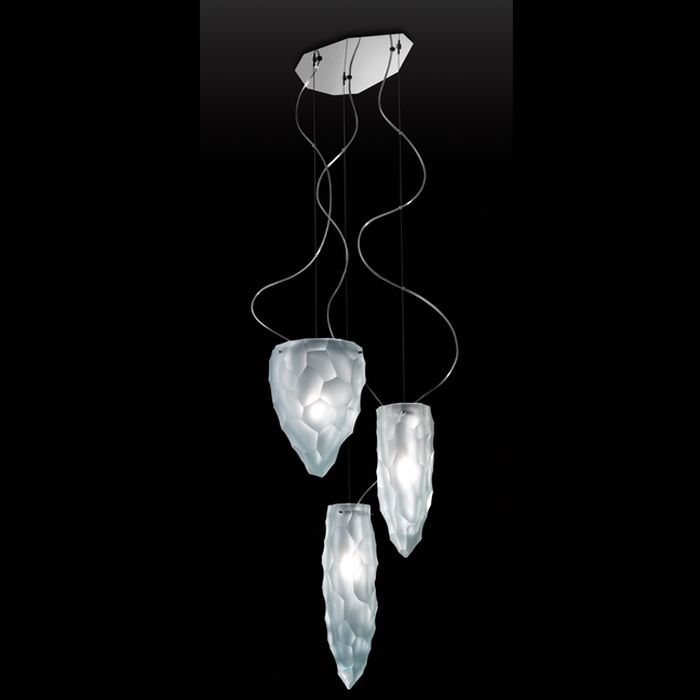 Siderale aquamarine Murano glass  stairwell light from Venini