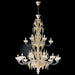 18 light ivory and raw silk coloured Murano glass chandelier