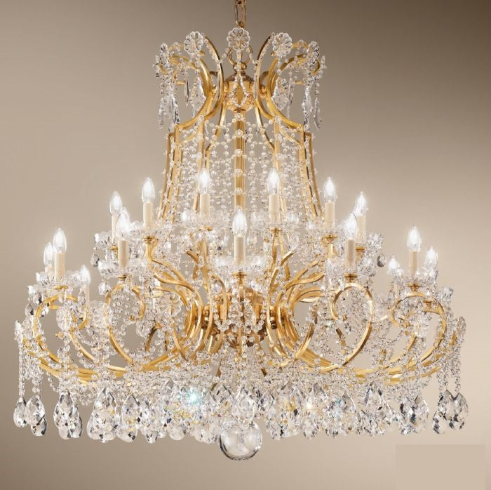 Magnificent 24-arm Chandelier with Bohemian Crystals