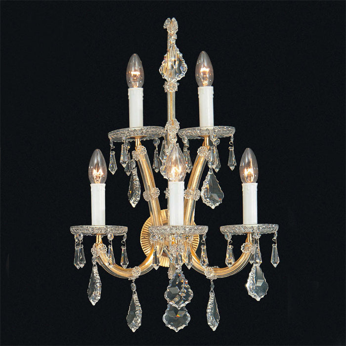 Maria Theresa Strass lead crystal 5 light wall chandelier