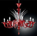 Modern red and crystal 8 light Murano chandelier