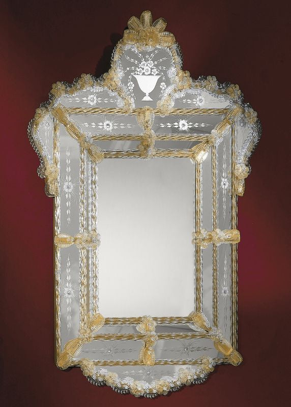 Elaborate Venetian Mirror with Gold detail  with