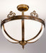 Antique Bronze and White Satin Glass Ceiling Light