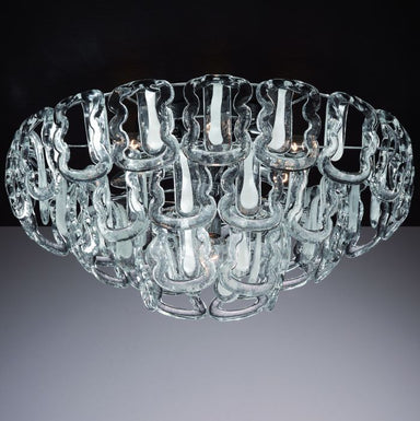Mid-century glass Hook flush light in custom sizes
