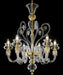 Clear glass and gold Murano chandelier
