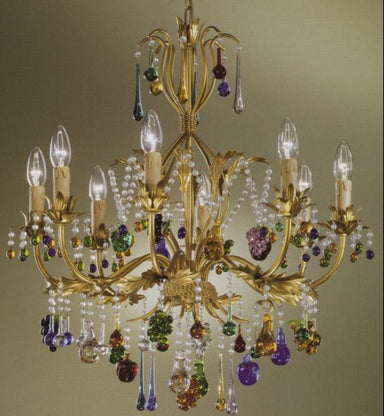 Multicolour Beaded Murano Fruit Chandelier