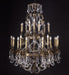 27 light brass chandelier with Bohemian crystals