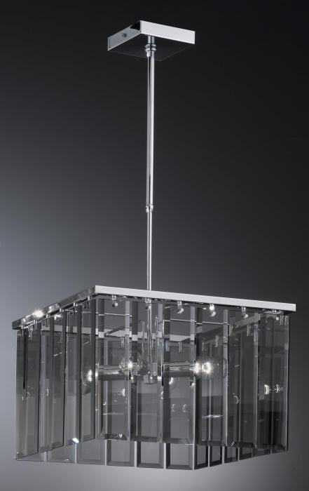 Modern glass pendant light with smoked grey glass diffuser