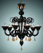 Black Murano glass chandelier with gold droplets