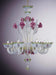 Murano glass chandelier with pink ceramic roses