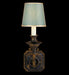 Traditional brass oxide wall light with shade