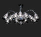 Custom 10 light clear Murano glass chandelier for low ceilings