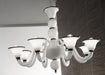 White Murano glass 8 light chandelier with colour options