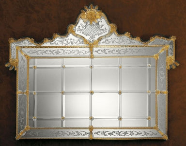 Antique Venetian Mirror With Gold Embellishments