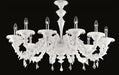 White Murano glass Rezzonico-style 12 light chandelier