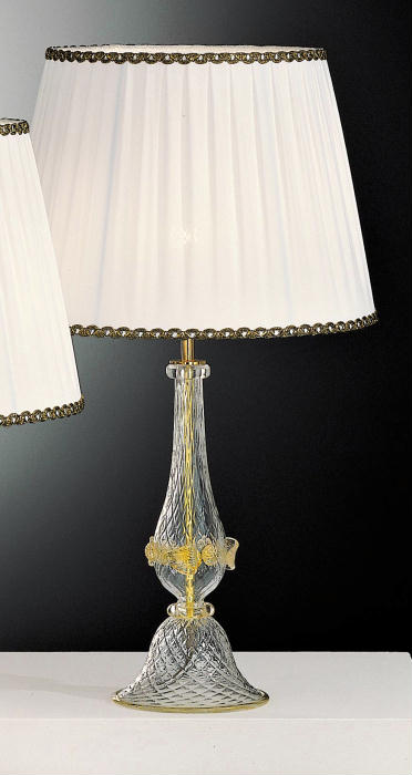 Venetian handcrafted crystal clear glass lamp base