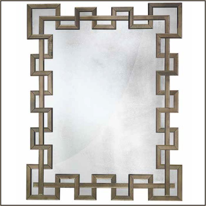 Large bronze Venetian mirror in 20s and 30s art deco style