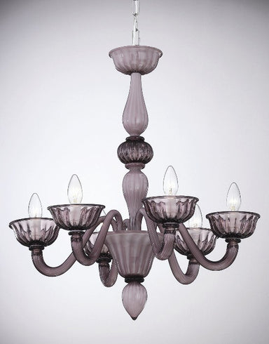 Two tone Amethyst 6-light Murano chandelier