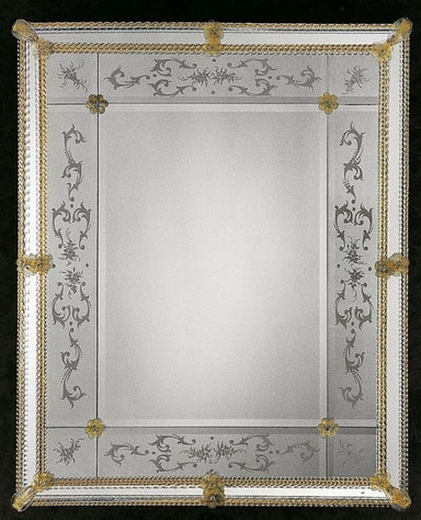 Beautiful Baroque-Inspired Venetian Mirror With Murano Glass