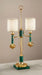 Gold and Green Table Lamp with Two Shades