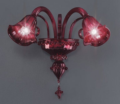 Venetian-style blown glass wall chandelier in 6 colours