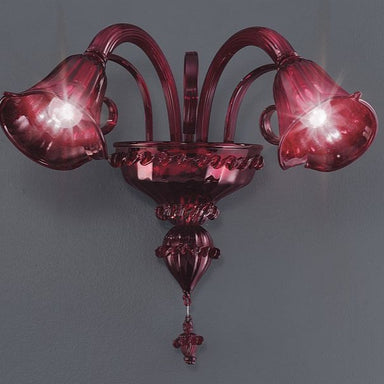 Venetian-Style Red Glass wall light