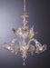 Murano glass chandelier with pink and gold flowers