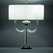 Classic nickel & clear Italian glass table lamp with white shade