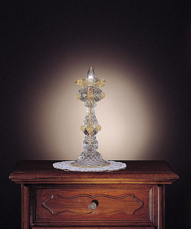 Traditional Murano clear crystal candle lamp