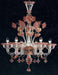 Murano Chandelier with ruby flowers