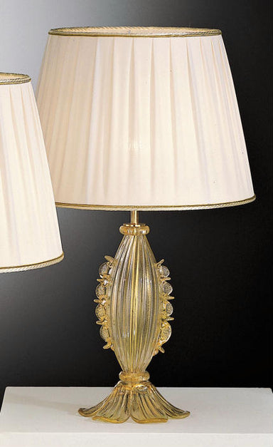 Murano clear glass and gold lamp base