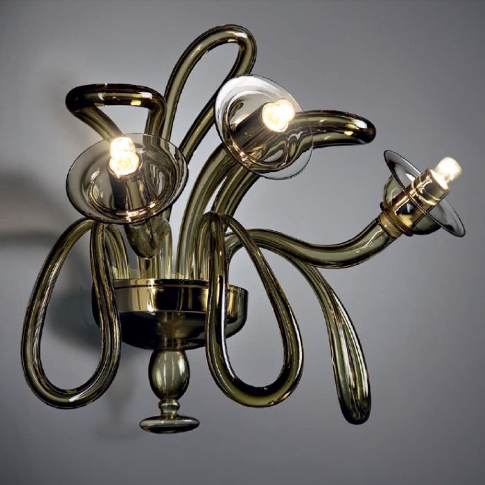 Smoked, clear or white modern Murano wall light
