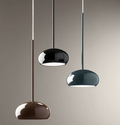 Glossy black, grey, brown or white metal ceiling light