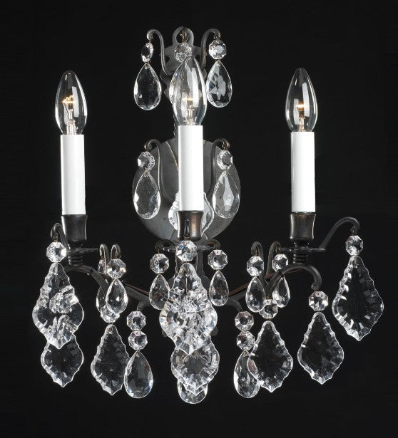 43 cm wall chandelier with hand-cut Bohemian crystals