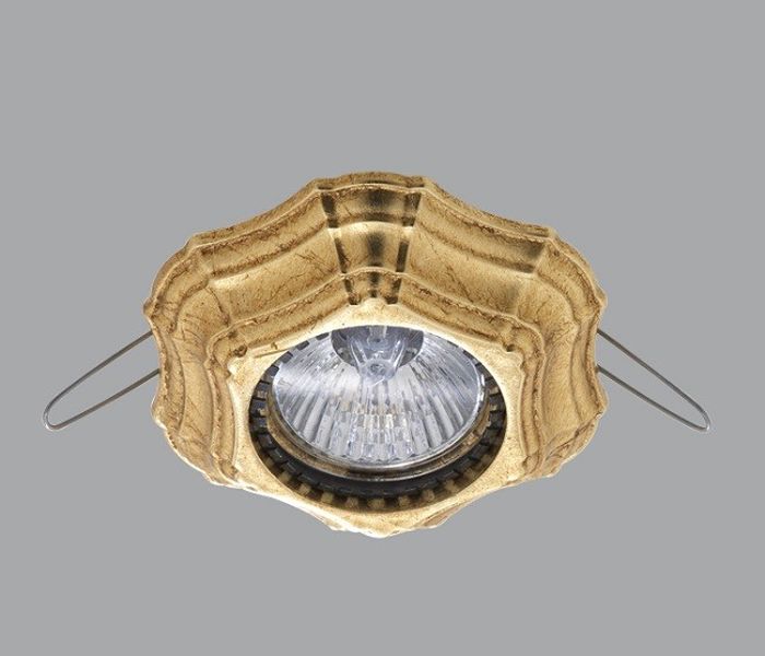 Decorated Ceiling Spotlight in Gold Metal