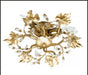 Ceiling Light with Gold Metal Work Leaves & Swarovski Elements