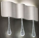 Triple wooden wall light with largeVenetian glass drops