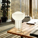 Large Aerostat glass and metal table lamp from Fabbian