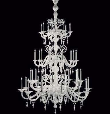 Huge 3 metre white Murano glass foyer chandelier