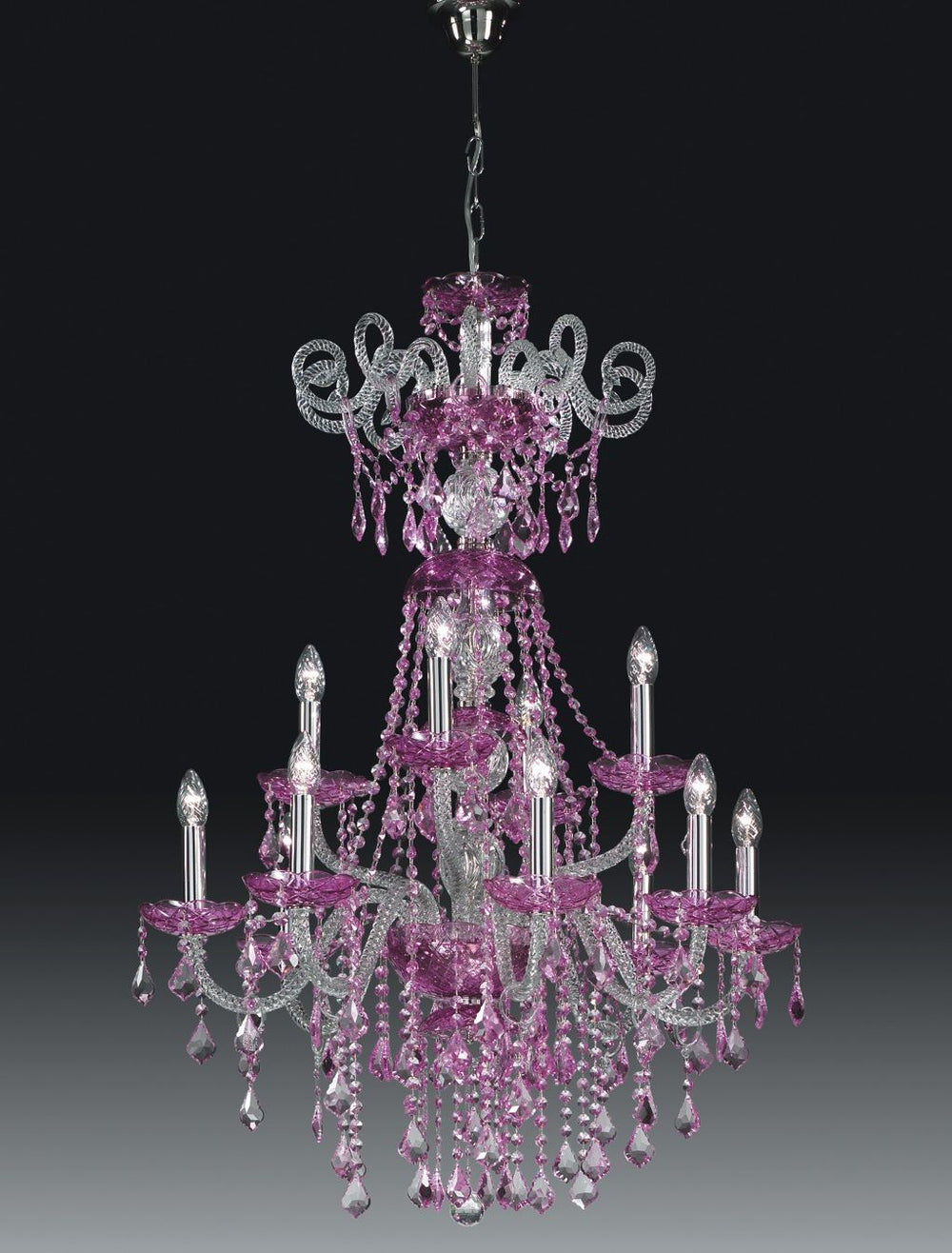 Beautiful modern silver or gold Asfour lead crystal chandelier with 12 lights