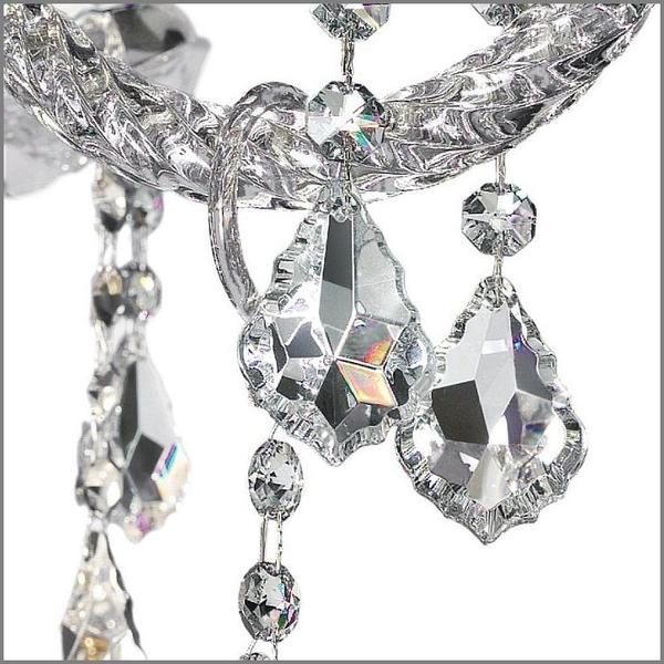 Glamorous silver-coloured lead crystal chandelier from Italy with 24 lights