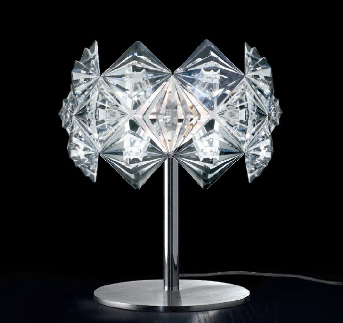 Prisma clear acrylic glass table light by Patrizia Volpato