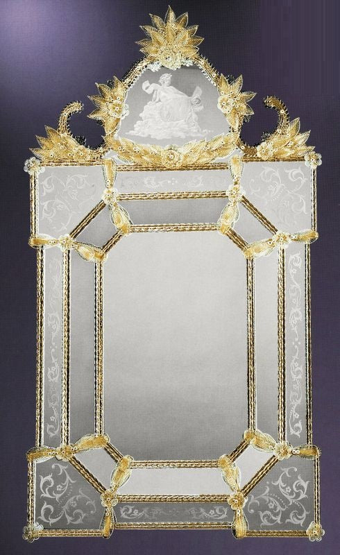 Venetian Mirror with Classic Murano Glass Detail