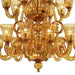 Amber Murano glass scroll chandelier in 6 sizes