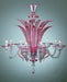 8 Arm red Murano Glass Chandelier